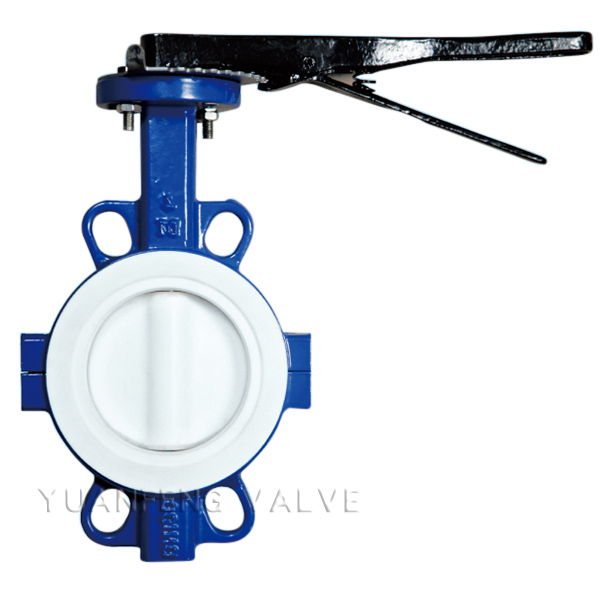 Full PTFE Wafer Type Butterfly Valve